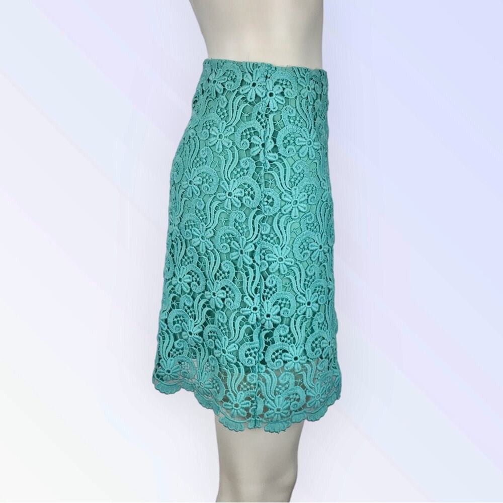 Zara Green Mini Skirt Lace A-line Size Small